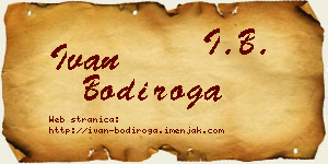 Ivan Bodiroga vizit kartica